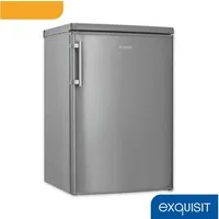 exquisit Kühlschrank KS16-4-HE-040C inoxlook, 85,5 cm hoch, 55 cm breit, Flexibler Stauraum, 4 Sterne Gefrieren-18 °C, Schnellgefrieren, LED