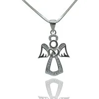 NAHLE Kette mit Anhänger Silberkette 925 Engel Silber Schutzengel (2-tlg., inkl. Schmuckbox), 925 Silber Anhänger mit Zirkonia - rhodiniert