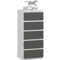 Raumhirsch Furniture Kommode mit 5 Schubladen 40 cm breit Holz Schrank, (viele Farbvarianten - Maße: 40 x 92 x 35 cm) - Hochwertig & stabil