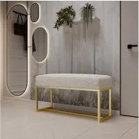 Design Möbel Sitzbank Gepolsterte Sitzbank 1 P Arena Gold