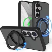EAZY CASE Handyhülle Outdoor Galaxy S26 Case mit MagSafe Rotation Ring 6,3 Zoll, Outdoor Handy Hülle Bumper Schutzhülle Slim mit Kameraschutz Schwarz