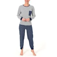 Normann Pyjama Damen Pflegeoverall langarm mit Reissverschluss am Rücken und am Bein