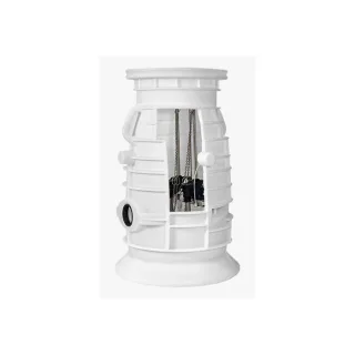 Jung Pumpen Pks Kunststoffschacht JP47345 B 800 D32, Doppelpumpstation, auftriebssicher, PE, weiß