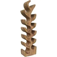 Livingfurn Weinregal Design Massivholz Weinregal Weinständer aus Suar Holz Natur Hartholz, Massivholz
