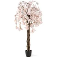 Kunstbaum Kirschblütenbaum, COSTWAY, Höhe 163 cm, Künstlicher Kirschblütenbaum für wohnzimmer, outdoor
