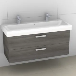 Artiqua 413 Waschtischunterschrank für iCon 124020 Graphit Struktur quer, 413-WU2L-K04-7070-401 413-WU2L-K04-7070-401