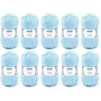 Gründl Wolle Lisa Premium Uni im 10x50g Wollpaket zum Handarbeiten Häkelwolle, (Wolle zum Stricken, Häkeln, Handarbeiten, Handstrickgarn), weich und pflegeleicht, ohne Schurwolle