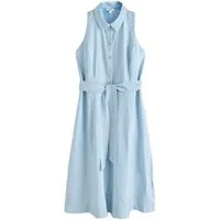 Next Midikleid Neckholder-Hemdkleid in Midilänge mit Gürtel (1-tlg)