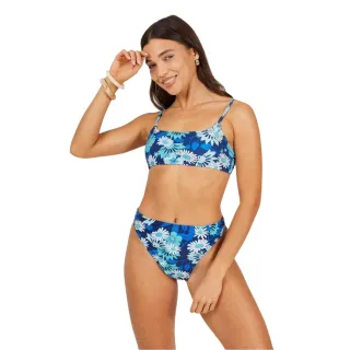 Brave Soul - Bikinihöschen für Damen, Hoch geschnitten (Blau/Weiß)