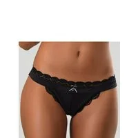 LASCANA String Premium Dessous aus zarter Spitze mit feiner Zierschleife und Accessoire