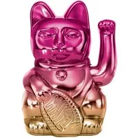 Donkey Products Dekofigur Lucky Cat Player Two Winkekatze shiny pink/yellow 15cm