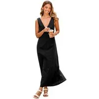 Cupshe Maxikleid Goldene Muschel Schwarzes Maxikleid