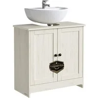 SONGMICS HOME Waschbeckenunterschrank Badezimmerschrank Snapsemble – superschnelle Montage, verstellbare Ablage, Breite 60 cm