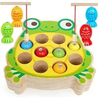 Zaewry Lernspielzeug Magnetisches Angelspiel, Montessori Holzspielzeug für 3–4 Jahre, Vorschulspielzeug, Fördert Feinmotorik bei Jungen und Mädchen
