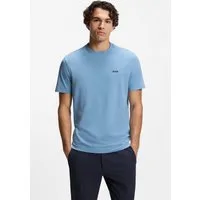 BOSS GREEN Rundhalsshirt Tee Regular Fit Stretch Jersey Cotton, Logo on Chest, Rundhals