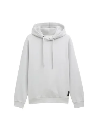 Denim Tom Tailor - Hoodie Sweatshirt mit Logo-Badge chalk grey - Gr. - XL
