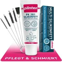 Plintex Silikonfett für Kaffeevollautomaten 30g effektiv inkl. Kaffeevollautomaten-Reinigungsset (Schmierfett für Brühgruppe, Armaturen, Dichtungen & O-Ringe - Silikon Armaturenfett, Kaffeemaschine Fett)