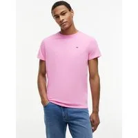 Tommy Jeans T-Shirt TJM ESSENTIAL SOLID mit Rundhalsausschnitt und dezenter Logo-Flag
