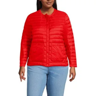 Daunenjacke WANDERWEIGHT Verstaubar Ultraleicht, Damen,  Orange, Nylon, by Lands' End