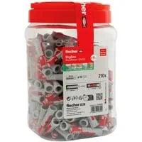Dübel DUOPOWER 10x50 BigBox hellgrau/rot, 210 Stück, wiederverschließbare Dose