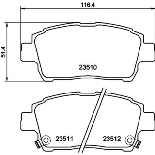 Hella Bremsbel?ge vorne Toyota Allion Celica Corolla Prius Yaris