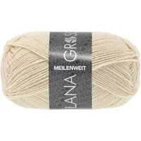 LANA GROSSA MEILENWEIT 50 g UNI Häkelwolle, 210 m (4-fach Sockenwolle mit 80 % Schurwolle), 50 g