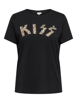 ONLY CARMAKOMA - CARCRUZ SS O-NECK REG TEE JRS Black - Gr. - S-42/44