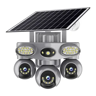 V380 6MP Triple Lens Solar Security Camera Outdoor PTZ 3-Way View Night Vision Motion Two Way Audio IP66 Weatherproof Ba