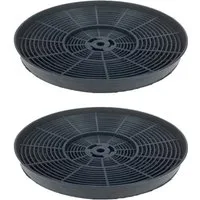 Trade-Shop Aktivkohlefilter 2x passend für PKM UBH 4060-1X, S23-60ABPX, KHU-601, DSH60BL, Zubehör für Dunstabzugshauben, Durchmesser: ca. 17,5 cm / Höhe: ca. 2 cm / für eine gesunde Raumluft