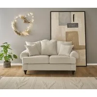 OTTO home 2-Sitzer Westminster, Sofa im Landhausstil, Couch mit Zierkissen, Federkern-Polsterung, gedrechselter Fuß, hochwertiger Microfaserbezug