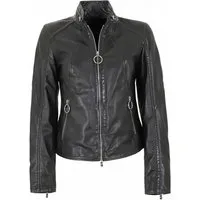 Jilani Lederjacke Kiran Jilani - Damen Lederjacke Lammnappa schwarz