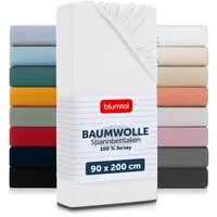 Blumtal Spannbettlaken Blumtal Basics 100% Baumwolle, Baumwolle, Gummizug: Rundum, (1 Stück), Jersey Bettlaken - atmungsaktiv, strapazierfähig und faltenfrei