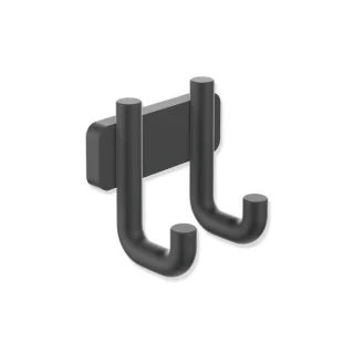 Hewi Serie 480 Doppelhaken 480.90.00160DC pulverbeschichtet, schwarz matt