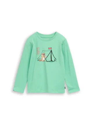 tom tailor kids - Langarmshirt mit Biber-Print leafy green - Gr. - 134