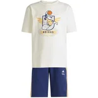 adidas Performance T-Shirt Jogginganzug Disney Micky Maus (Baumwolle) beige/dunkelblau Kinder