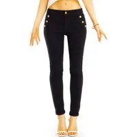 be styled Slim-fit-Jeans Medium waist slim fit Jeans Hosen mit Knopfleisten - Damen - j3p Nieten