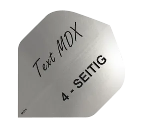 10 Satz Bedruckte Metallic Flights 4-Seitig - Wunschtext - MDX Standard