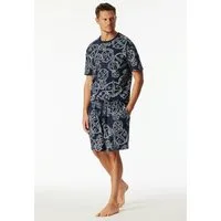 Schiesser Pyjamashorts Schiesser 150 Years seitliche Taschen, Allover-Druck, Baumwolle
