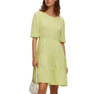 Hugo - Midikleid für Damen, Gestuft, Puffärmel (Gelb)