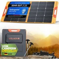 WELNERA SET 100W Solar Panel, TESTSIEGER für Powerstation Wohnmobil Camping Solarpanel faltbar