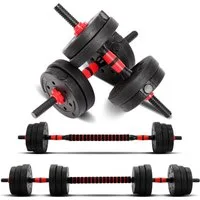 Youyijia Hantel-Set 2 in 1 Hanteln Set 30kg Hantelset Verstellbar Kurzhanteln Langhantel