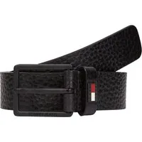 Tommy Jeans Ledergürtel TJM ELEVATED FLAG LEATHER 3.5 cm breit Größenverstellbar