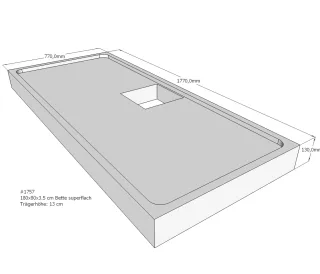 Neuesbad Wannenträger für Bette superflach 180x80x3,5 SD22801