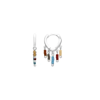 Luxenter 925 Sterlingsilber und mehrfarbig lackierte Ohrringe mit Rhodium-Finish – Lelsi