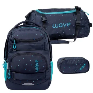 Wave Schulrucksack Set "Infinity Move" 3tlg. Dots Aurora
