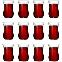 Pasabahce Gläser-Set Üsküdar Teegläser-Set, 12-tlg., Glas, 120ml, 12er Set – ideal für Familie, Gäste oder Gastronomiebetrieb