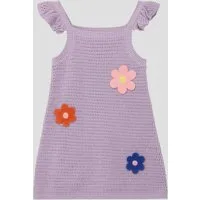 s.Oliver Minikleid Kleid Kurzes Kleid aus Ajourstrick mit Blumen-Applikationen