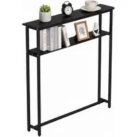 JEOBEST Konsolentisch Schmaler Sofatisch mit 2 Ablagen, Sideboard Beistelltisch, (1-St) 20 x 100 x 100 cm, für Flur, Wohnzimmer, Schlafzimmer