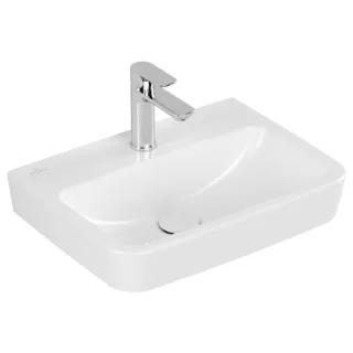 Villeroy und Boch O.novo Handwaschbecken 43445001 50x37cm, eckig, mit Hahnloch, mit Überlauf, weiß