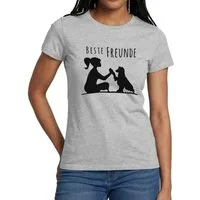 Spreadshirt T-Shirt Beste Freunde, Mensch Und Hund Frauen T-Shirt (1-tlg)